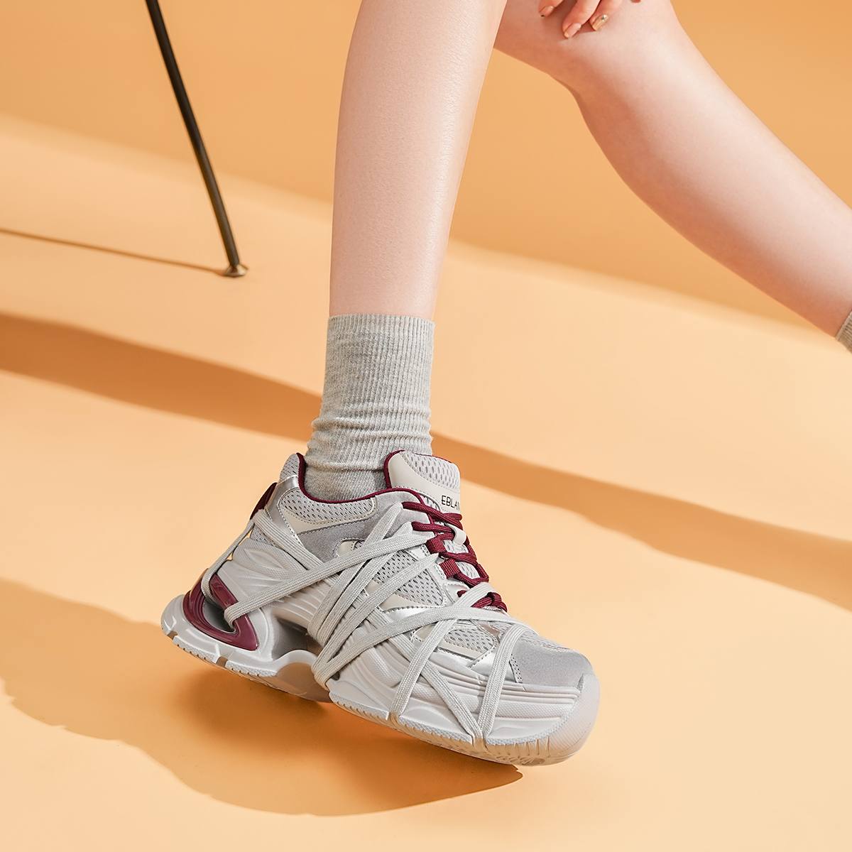 EBLAN Low Top Chunky Sneakers Women's Burgundy купить в интернет-магазине Yoocart с быстрой доставкой по России.