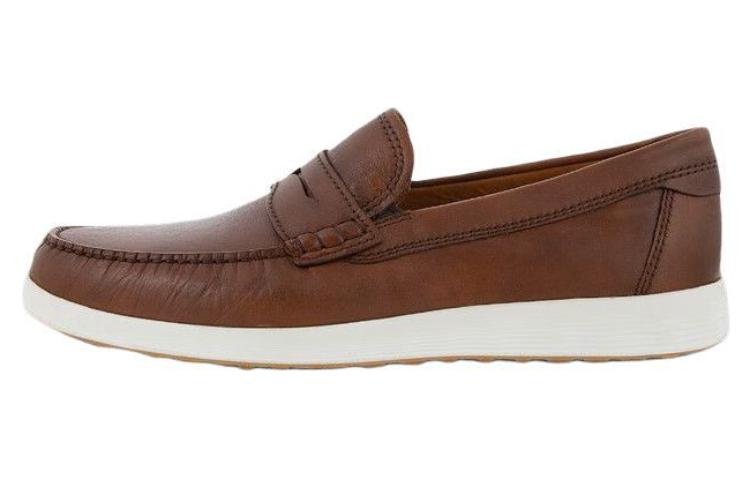 Ecco Lightweight Mok Collection Casual Leather Shoes Men's Brown