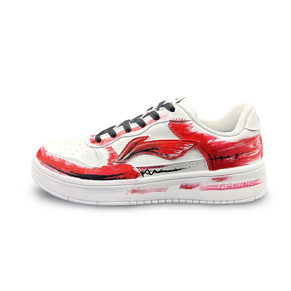 LiNing Pontoon Boats Anti Slip Wear Resistant Breathable Height Increasing Low Top Skateboard Shoes Men's Red