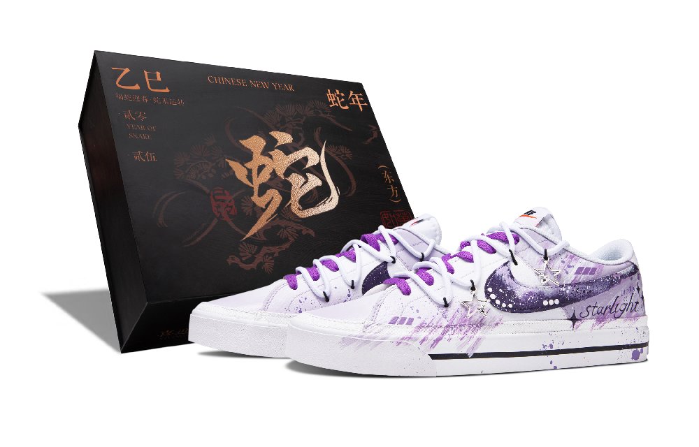 Nike Court Legacy Abrasion Resistant Low Top Skateboard Shoes Unisex Purple