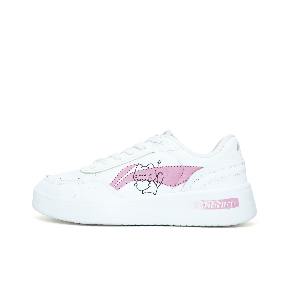 LiNing Su Slip Resistant, Abrasion Resistant, And Balanced Low Top Skateboard Shoes Women's Pink White