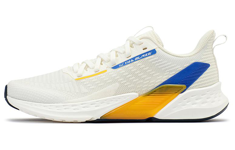 361° Anti-Slip And Wear-Resistant Breathable Low-Top Running Shoes Men's White Blue Yellow
