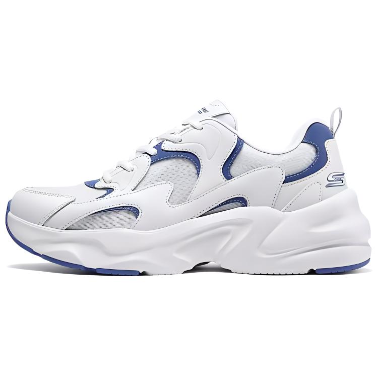 Skechers DLITES Wear-Resistant Cushioning Breathable Lightweight Low-Top Chunky Sneakers Men's Blue White