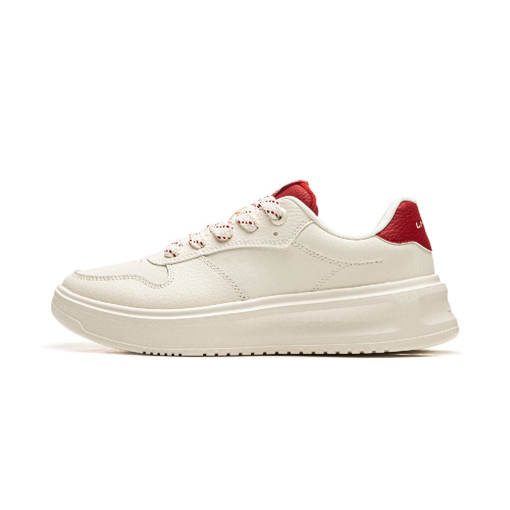LiNing Sky Cloud Slip Resistant, Abrasion Resistant, Breathable Low Top Skateboard Shoes Women's White Red