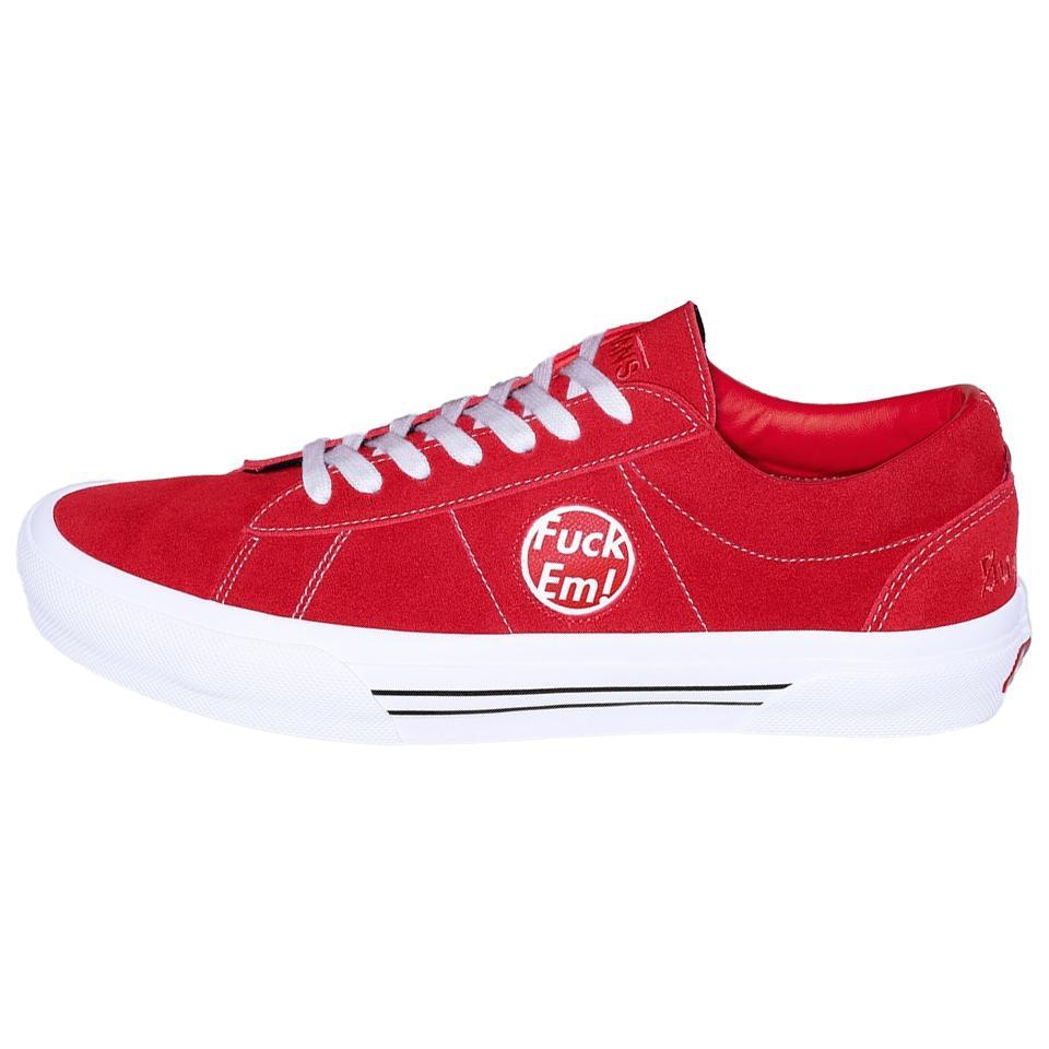 Supreme X Vans SID Skateboard Shoes Unisex Low-Top Red White