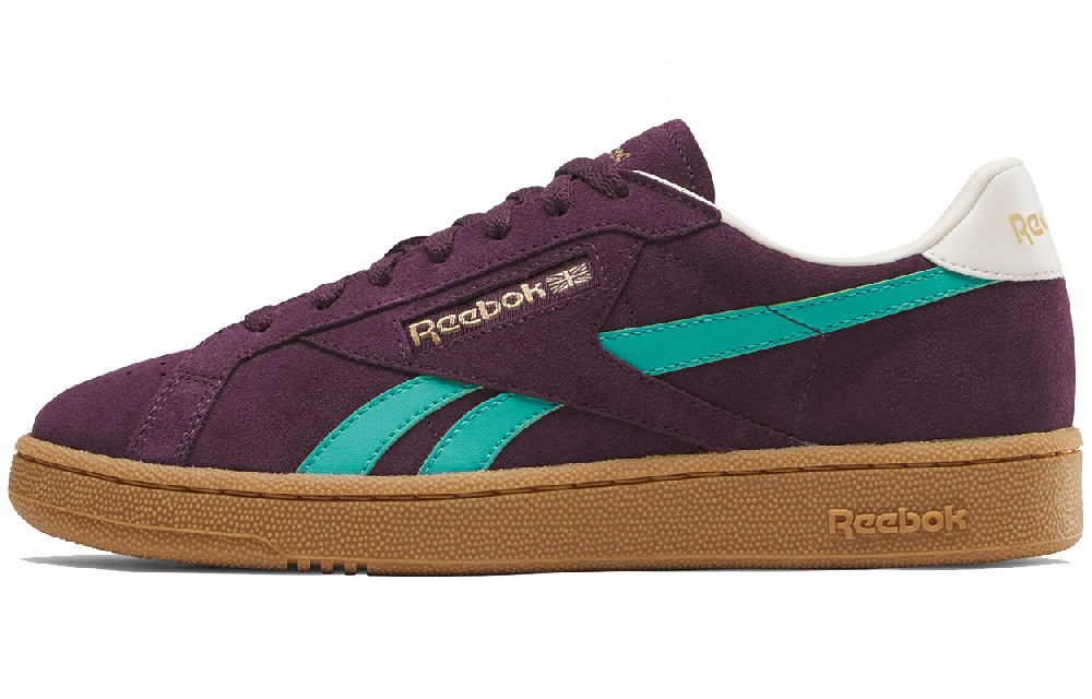Reebok CLUB C GROUNDS UK Low Top Skateboard Shoes Unisex Purple Green