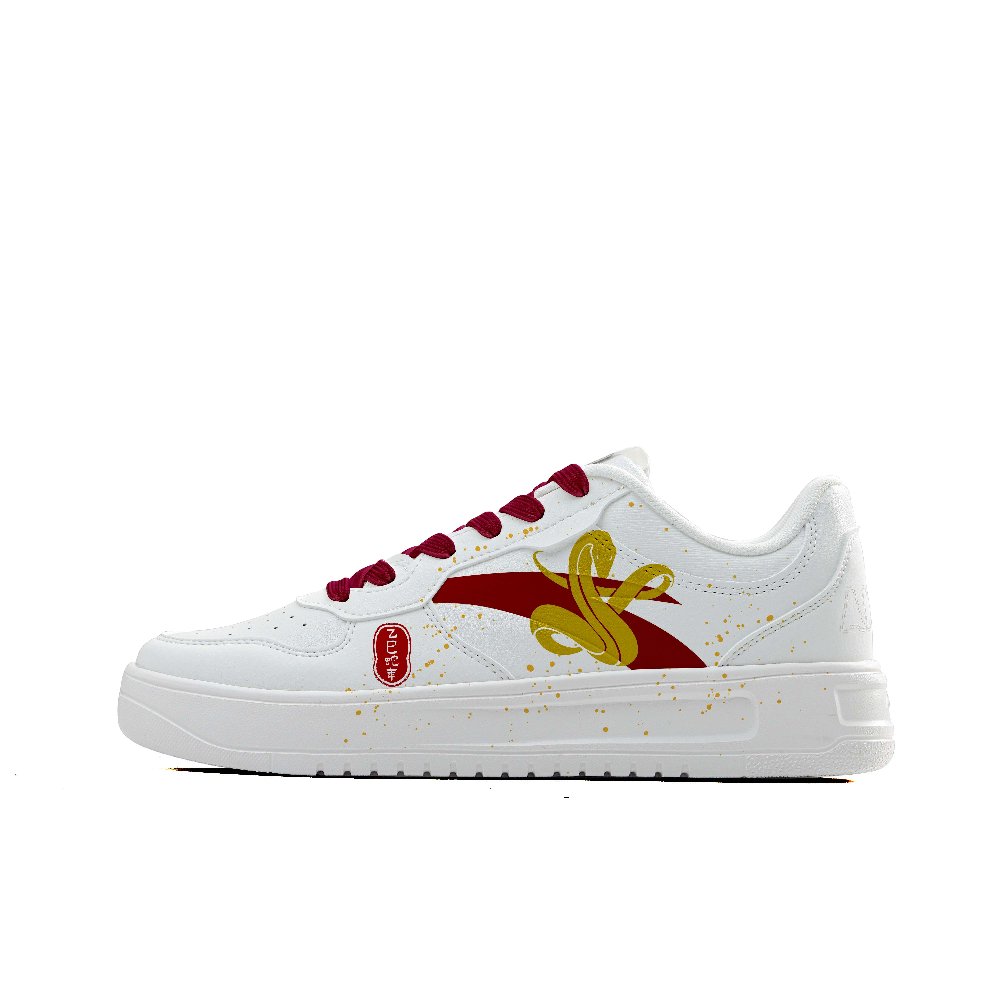 Anta Coverage Cushioning Low-Top Skateboard Shoes Men's White Red Gold