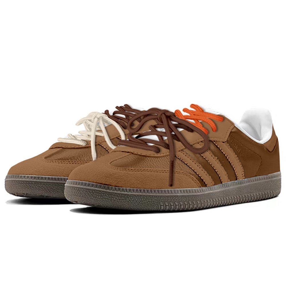 Adidas Originals SAMBA OG Slip-Resistant Coverage Low-Top Skateboard Shoes Unisex Brown Orange