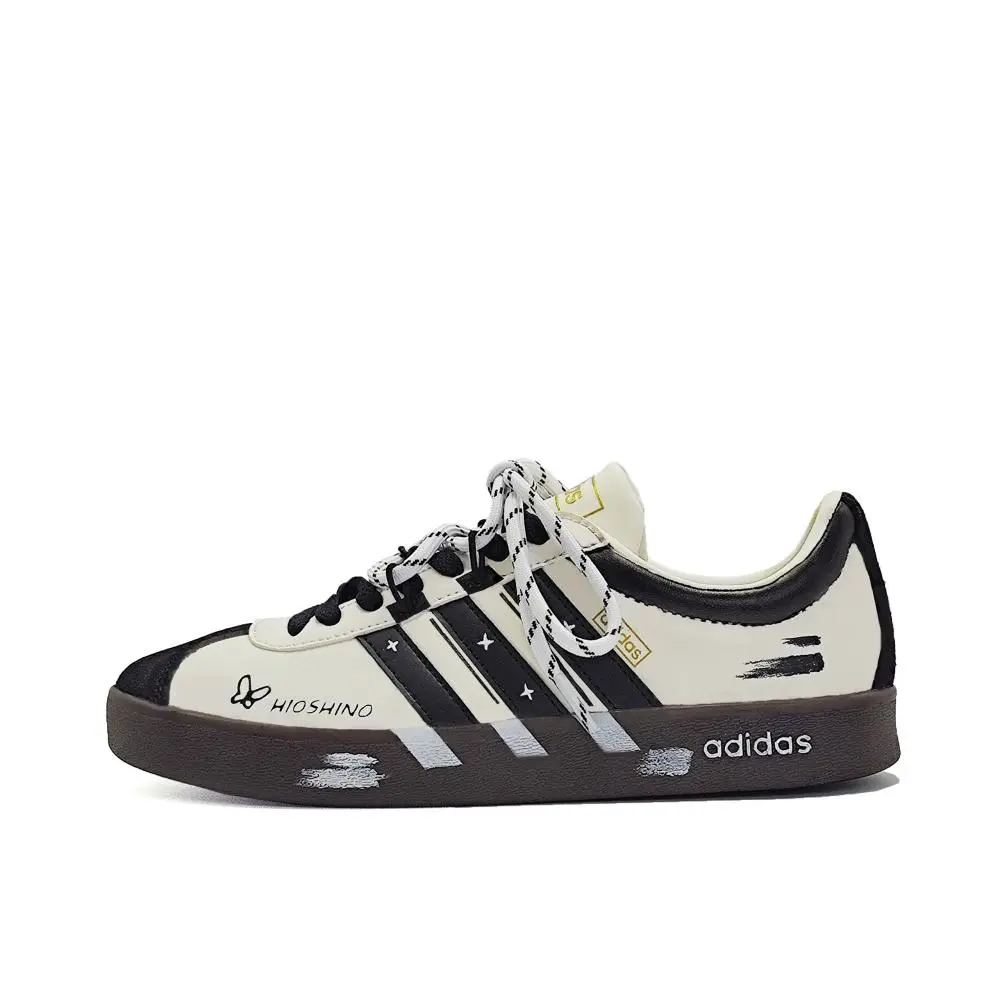 Adidas VL COURT 2.0 Abrasion Resistant Low top German Army Trainers Unisex Black White