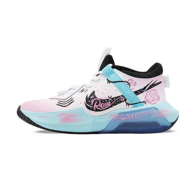 Nike Air Zoom Crossover Rose Assassin Low-Top Vintage Basketball Shoes GS Pink Blue