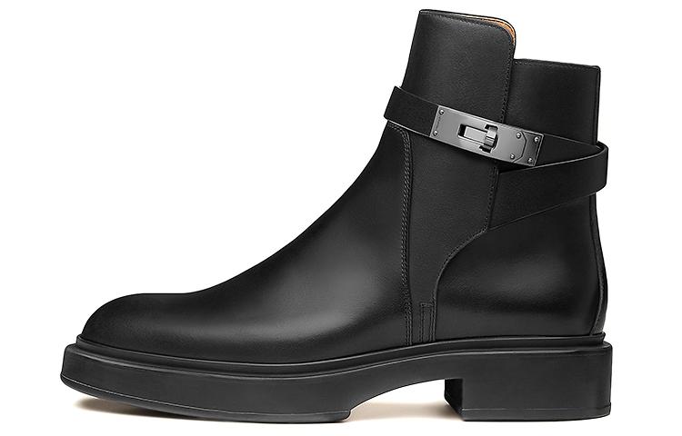 HERMES Short Martin Boot Women's Black
