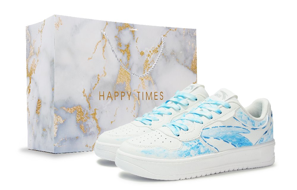 Anta Relaxed Wear resistant And Lightweight Low Top Skateboard Shoes Men's White Blue