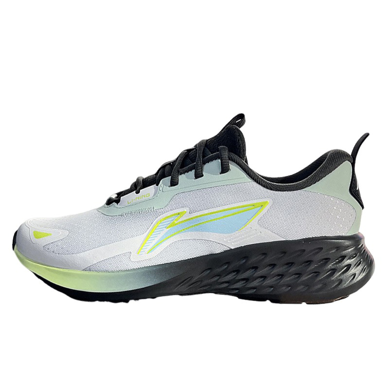 LiNing Light Cloud Anti Slip Wear Resistant Low Top Running Shoes Unisex Gray Green Black