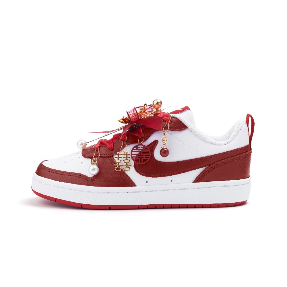 Nike Court Borough 2 Abrasion Resistant Low Top Skateboard Shoes Women's Red