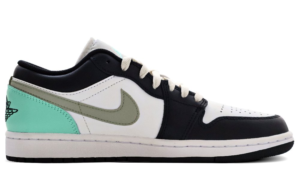 Jordan Air Jordan 1 Low Top Vintage Basketball Shoes GS White Green