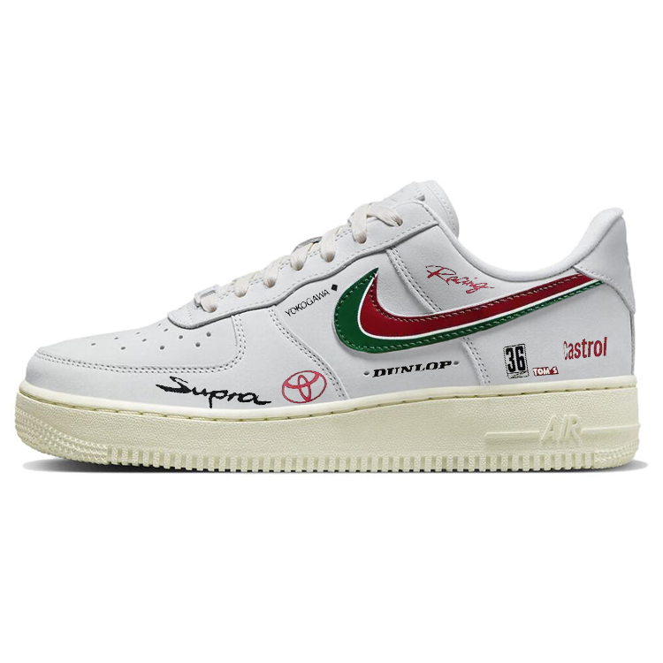 Nike Air Force 1 Skateboard Shoes Women's Low-Top White/Red/Green