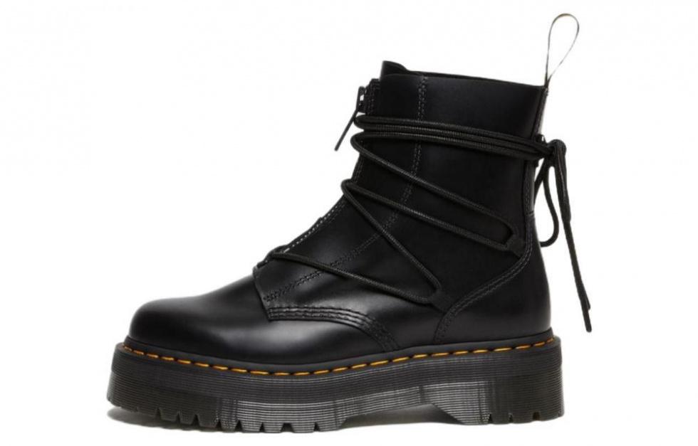 Dr. Martens Jarrick Ii Laced Leather Platform Boot Black Smooth Paris Women's