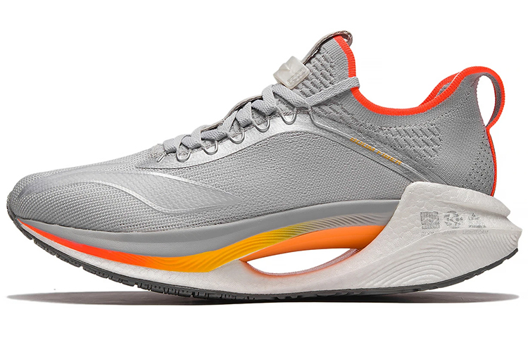 LiNing Jueying Essential 䨻 Cushioning Anti-Slip And Wear-Resistant Low-Top Running Shoes Gray Orange