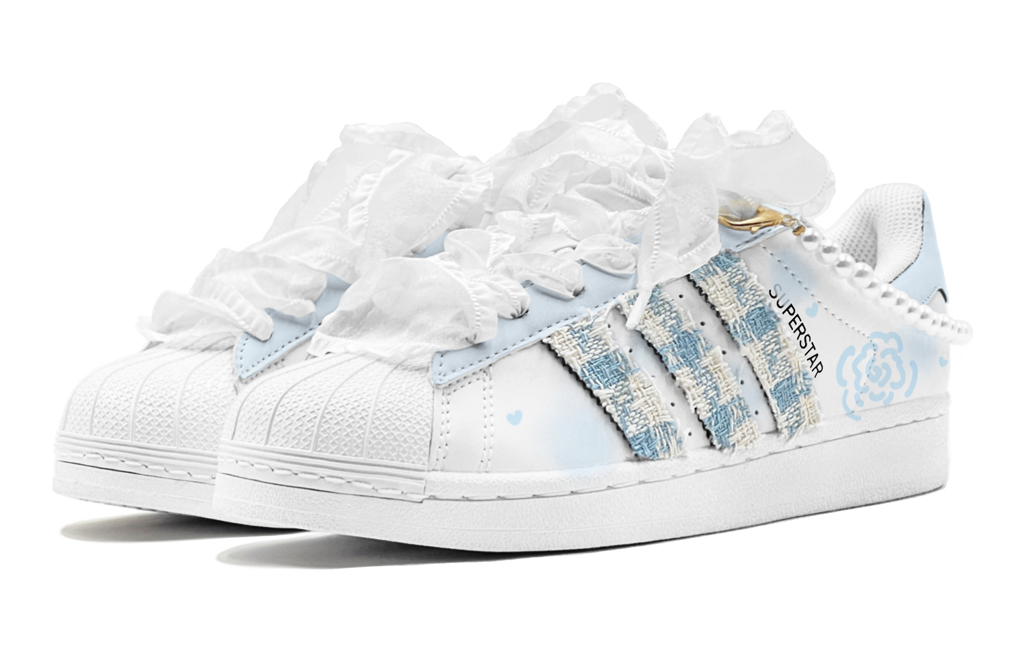 Adidas Originals Superstar 2 Romantic Gift Low top Casual Skateboard Shoes Unisex Blue White купить в интернет-магазине Yoocart с быстрой доставкой по России.