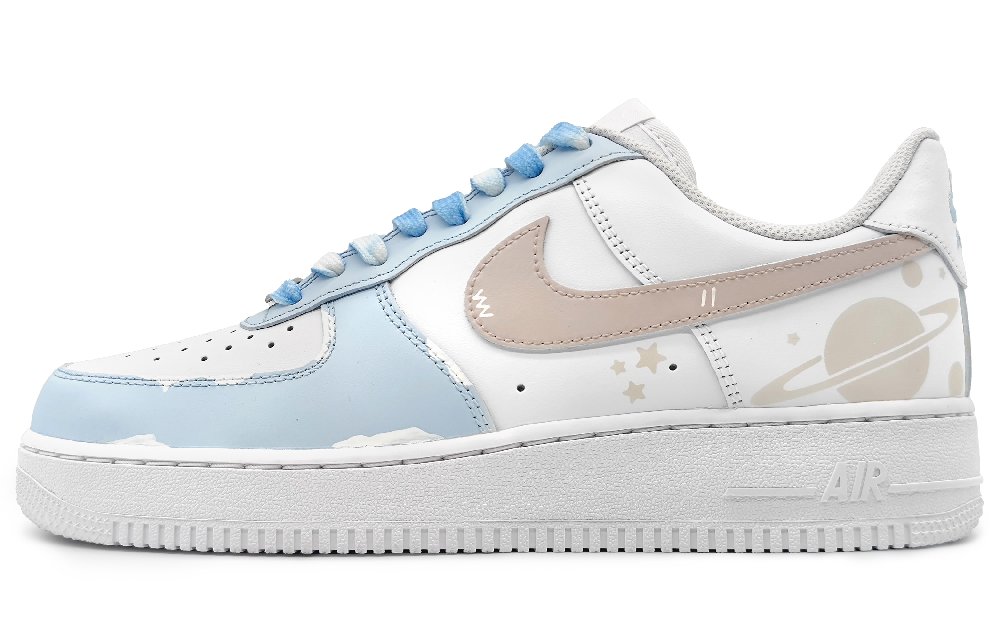 Nike Air Force 1 Coverage Warm Low-Top Skateboard Shoes Men's Light Blue