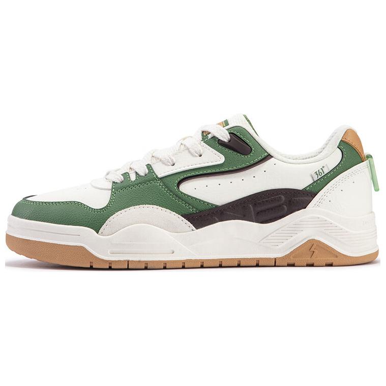361° Style Burning 4 Anti-Slip Wear-Resistant Low-Top Skateboard Shoes Men's White Green