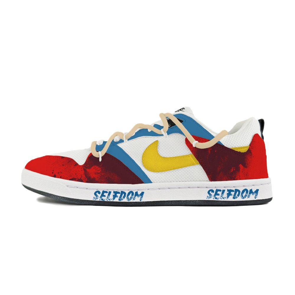 Nike SB Alleyoop Abrasion Resistant Low Top Skateboard Shoes Men's White Red Gold