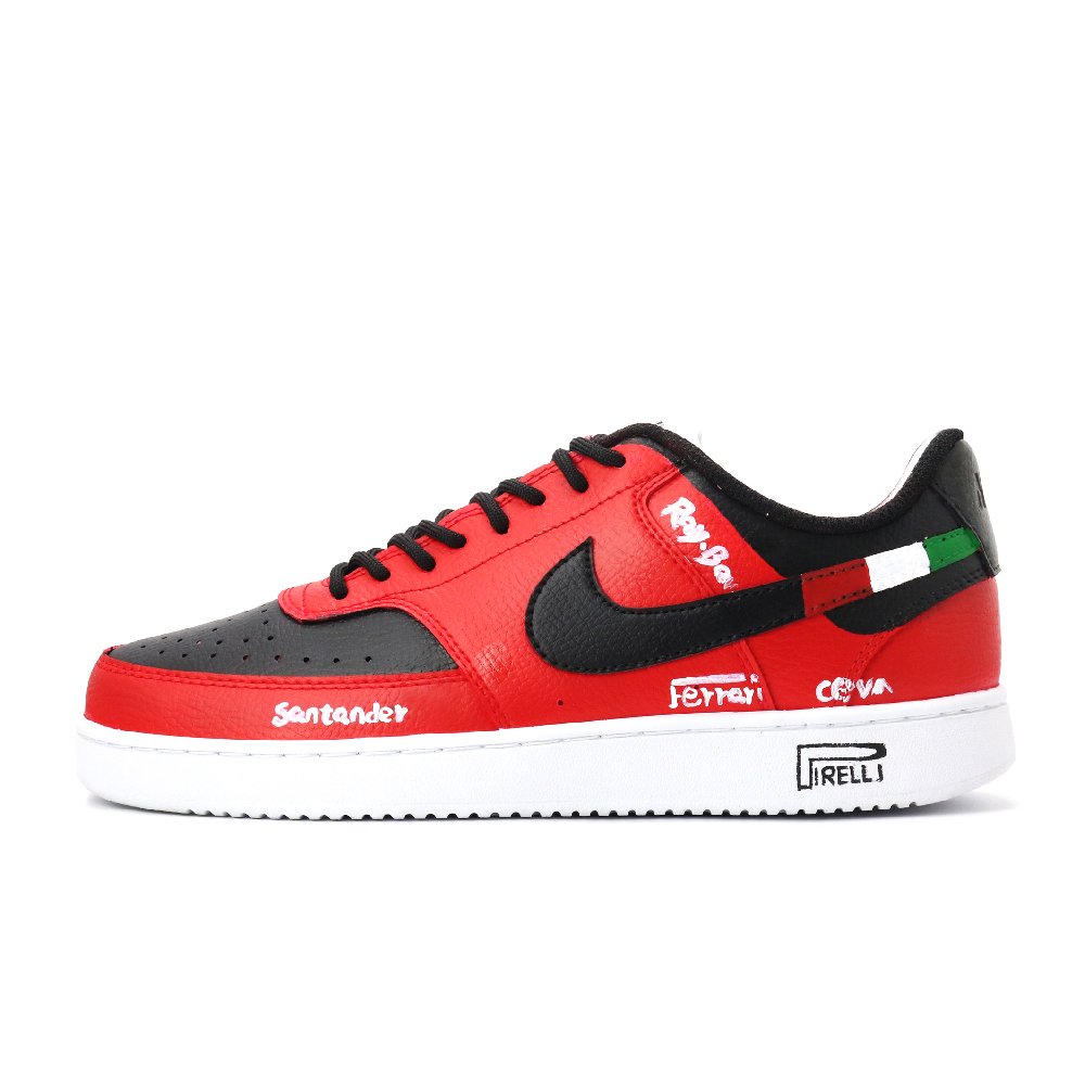 Nike Court Vision 1 Fire Red Sunrise Lightweight And Breathable Low Top Skateboard Shoes Men's Red White Green Yellow