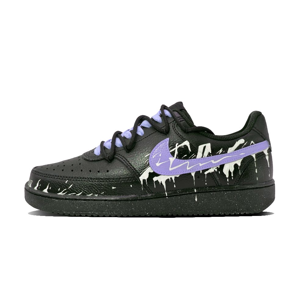 Nike Court Vision 1 Roland Candle Flame Anti-Slip Wear-Resistant Low-Top Skateboard Shoes Unisex Black