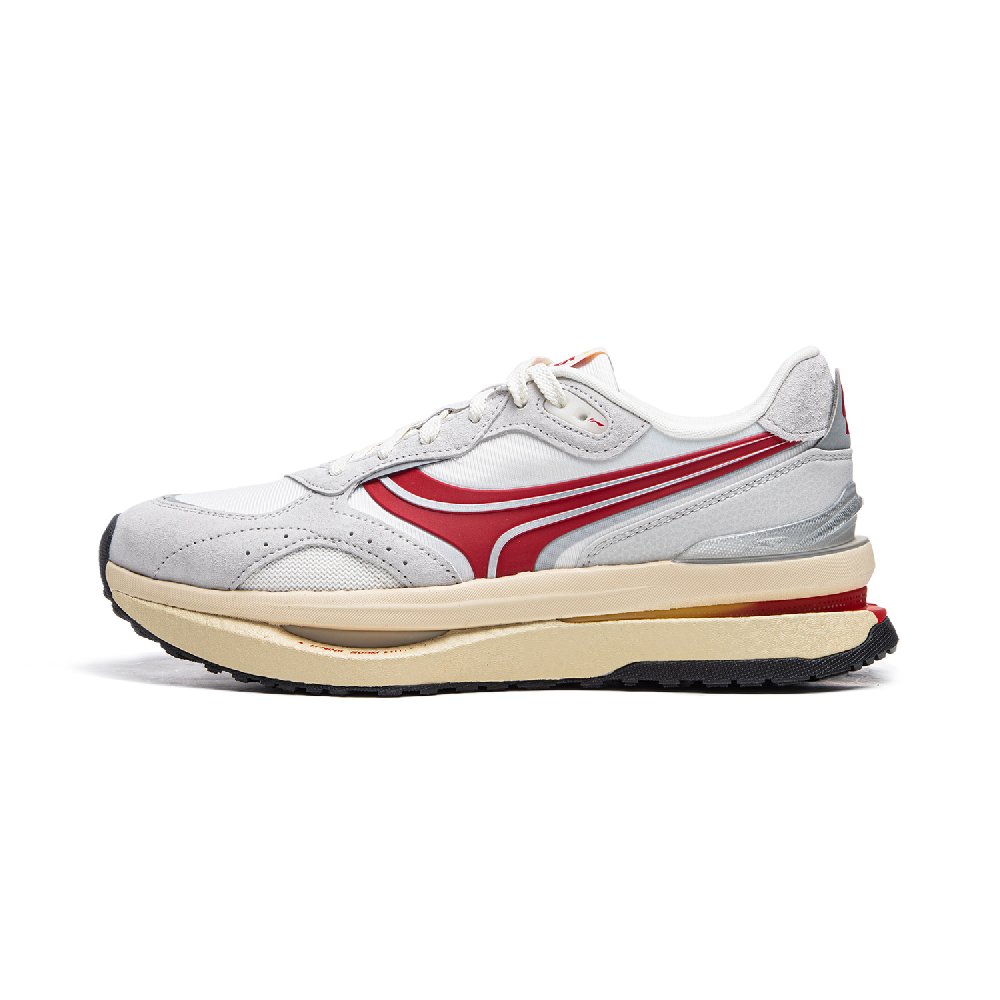 LiNing Honor Renew Cushioning Anti-Slip Wear-Resistant Breathable Support Rebound Low-Top Casual Shoes Men's Gray White