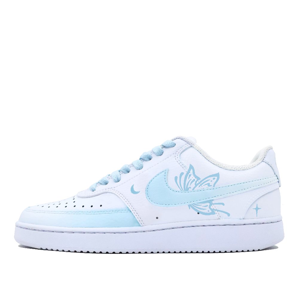 Nike Court Vision Low Top Skateboard Shoes Women's Blue White