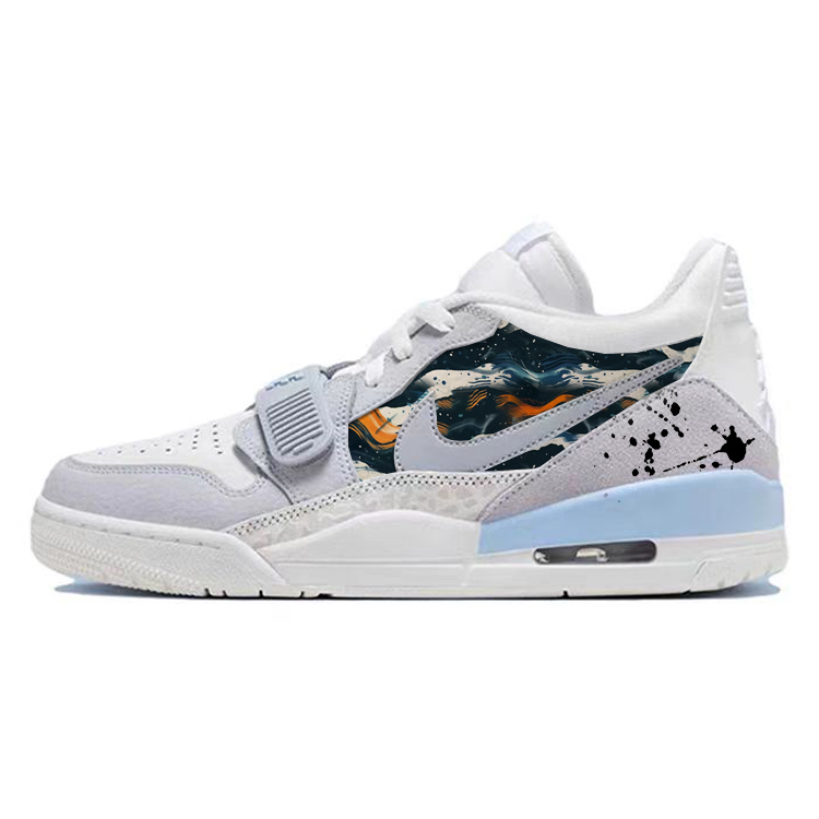 JORDAN Legacy 312 Vintage Basketball Shoes Men Low-Top Gray White