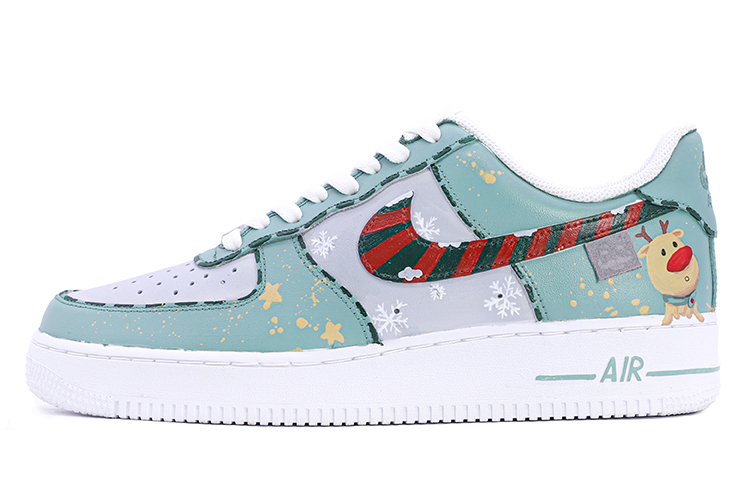Nike Air Force 1 07 Air Force 1 Anti-Slip And Wear-Resistant Lightweight Low-Top Skateboard Shoes Women's Gray Green