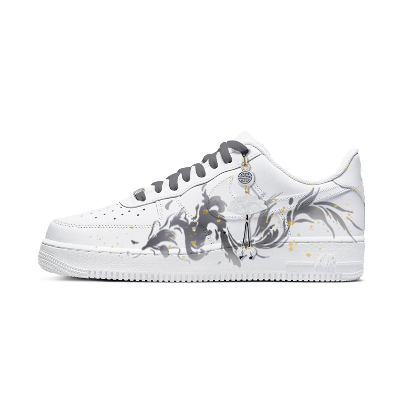 Nike Air Force 1 Anti Slip Wear Resistant Low Top Skateboard Shoes Men's Black White