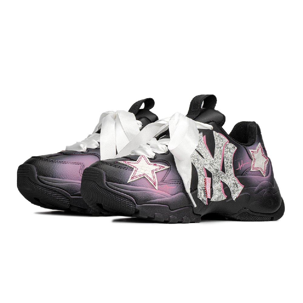 MLB Big Ball Chunky Waterproof And Breathable Moisture-Wicking Low-Top Chunky Sneakers Unisex Black Pink