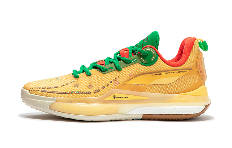 361° DVD2 Adventurer Cushioning Anti-Slip And Wear-Resistant Low-Top Basketball Shoes Men's Cheese Yellow