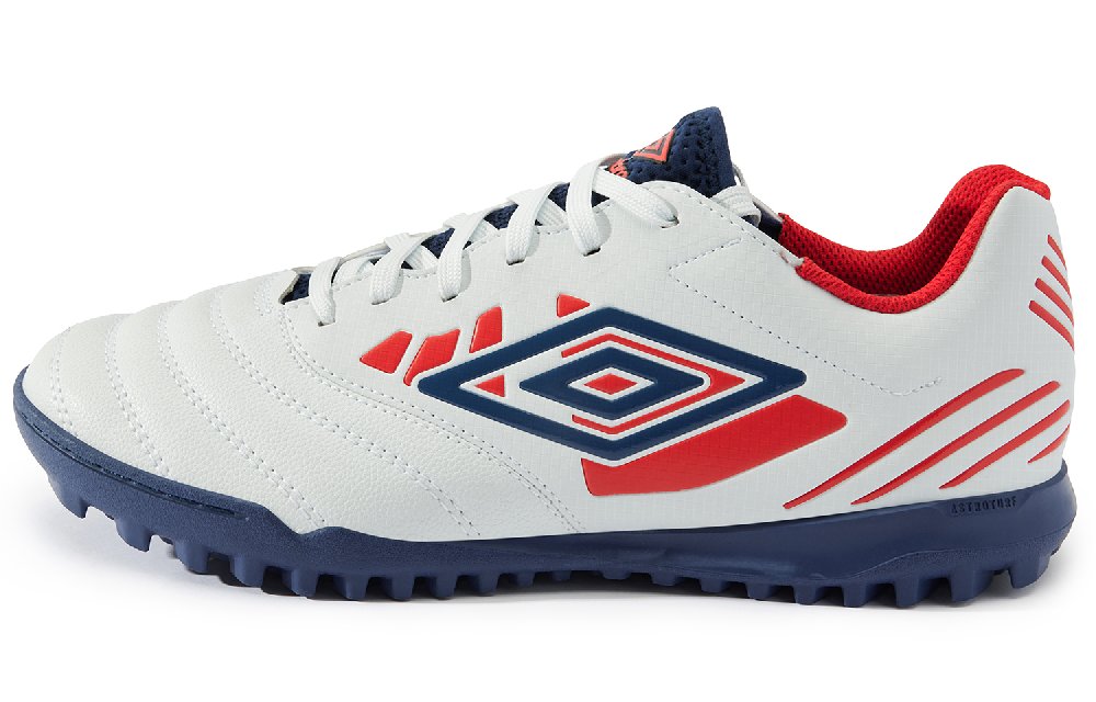 Umbro TF Rubber Broken Studs Artificial Ground Wear-Resistant Soccer Shoes Men's White Blue Red