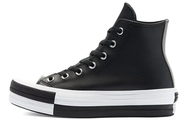 Converse Ctas Double Stack Lift Hi White Black Sneakers 'Black White' Women's
