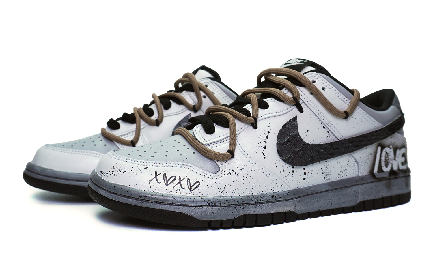 Nike Dunk Snake Skin LOVE Low Top Skateboard Shoes Women's Gray Black купить в интернет-магазине Yoocart с быстрой доставкой по России.