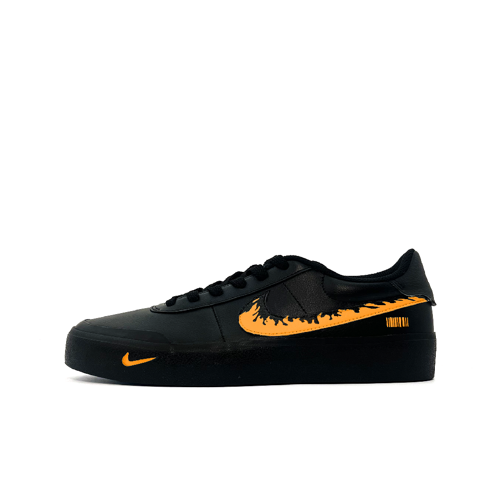 Nike Court Shot Low Top Skateboard Shoes Men's Black Orange