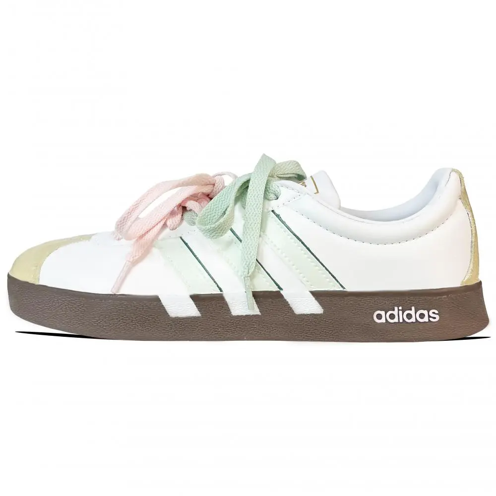 Adidas VL COURT 2.0 Wear resistant And Lightweight Low top Skateboard Shoes Unisex White Green