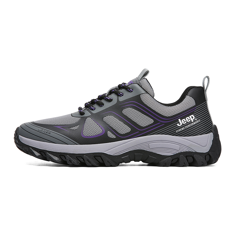 Jeep Low Top Hiking Shoes Women's Gray Purple