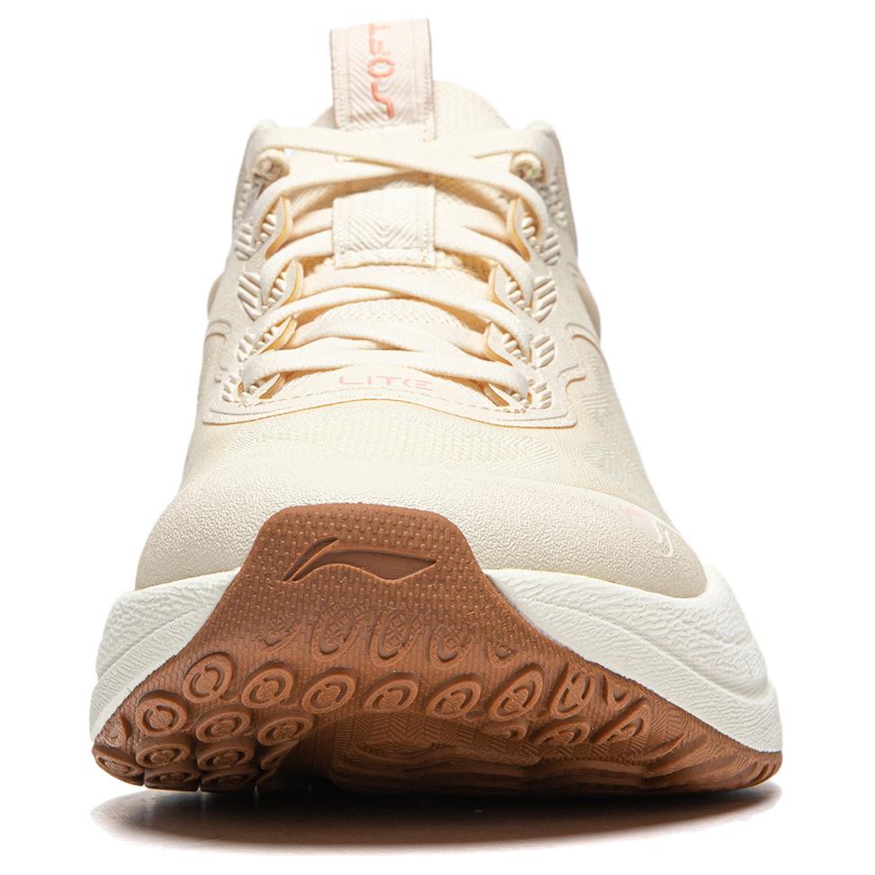LiNing Soft Lite Anti-Slip Wear-Resistant Breathable Lightweight Low-Top Casual Shoes Women's White Umber