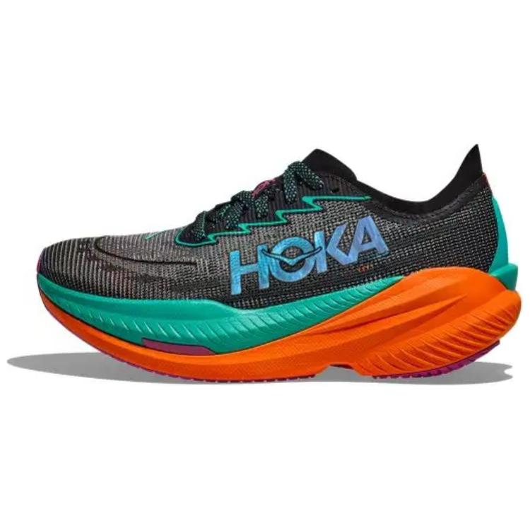 HOKA ONE ONE Mach X Slip Resistant, Abrasion Resistant, Rebound Resistant Low Top Running Shoes Men's Black