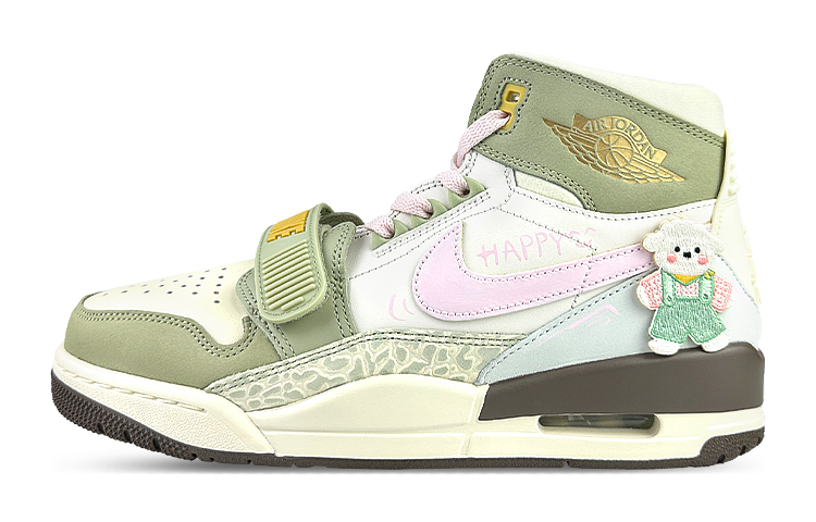 Jordan Legacy 312 High-Top Vintage Basketball Shoes Women's Pink Green