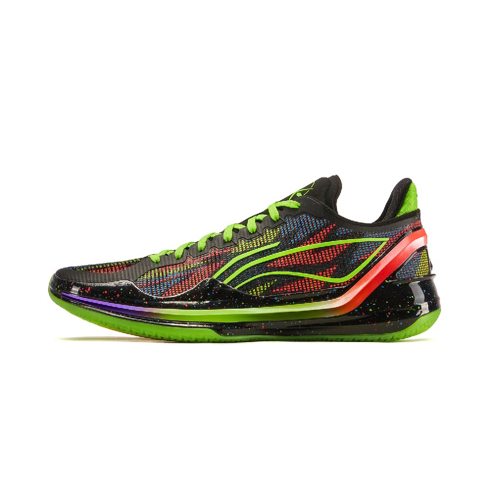 LINING Blade 4V2 Basketball Shoes Men's Low top Fluorescent Bright Grass Green/Neon Fruit Red