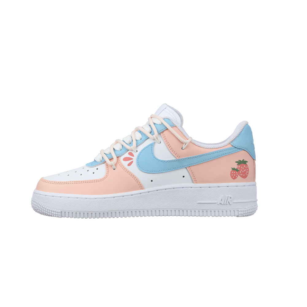 Nike Air Force 1 Skateboard Shoes Women's Low-Top Pink Blue