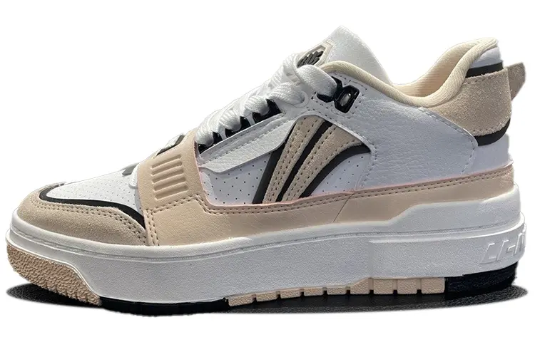 LiNing Badfive 1 Slip Resistant, Abrasion Resistant, Lightweight Low top Skateboard Shoes Women's White Pink