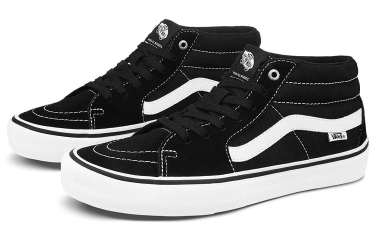 Sk8 Vans-Mid Pro 'Black White' купить в интернет-магазине Yoocart с быстрой доставкой по России.