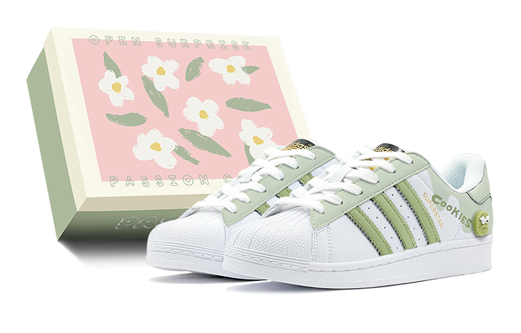 Adidas Originals SUPERSTAR Low-Top Skateboard Shoes Unisex Green White