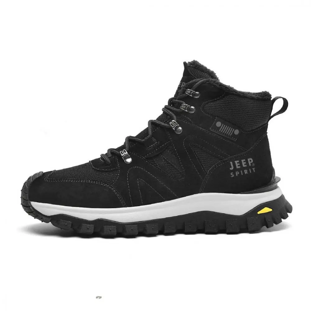 JEEP SPIRIT Abrasion Resistant Impact Resistant Thermal High top Outdoor Shoes Men's Black
